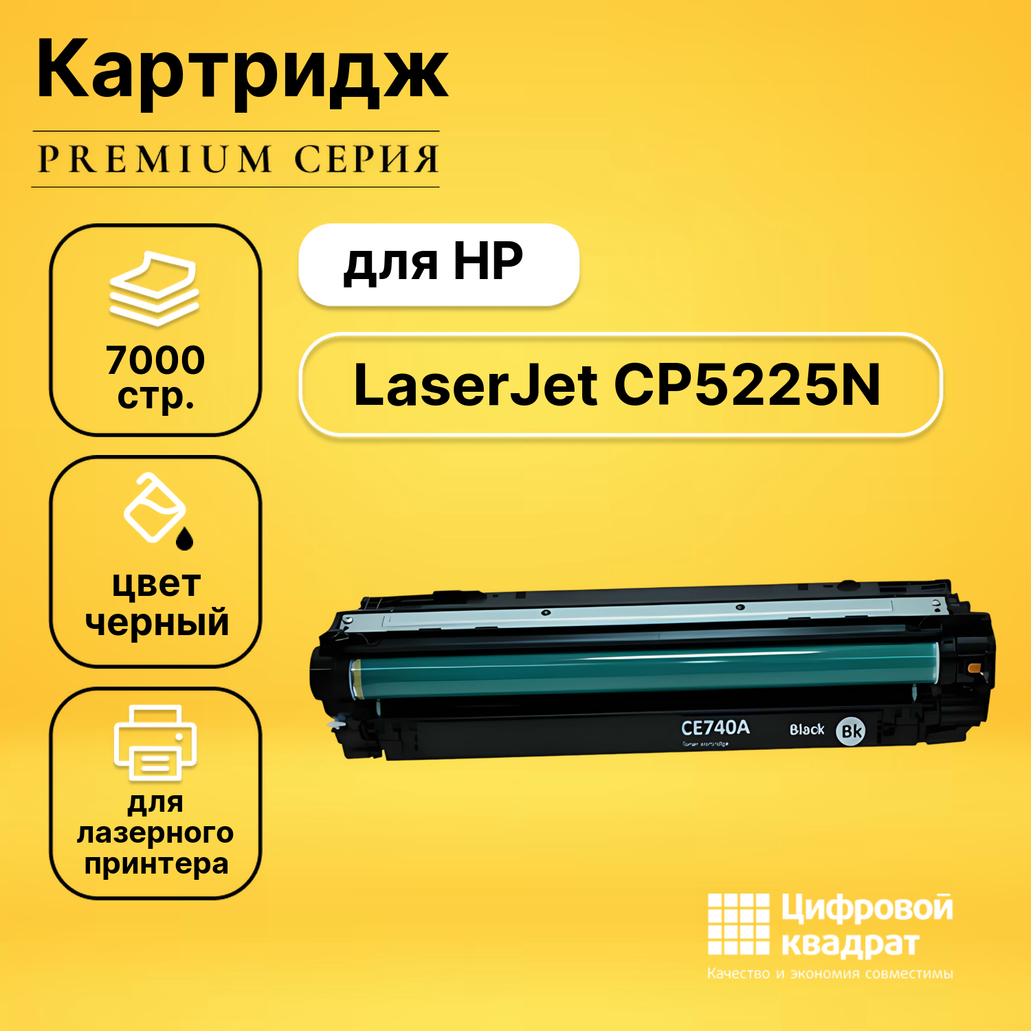 Картридж для HP CP5225N совместимый