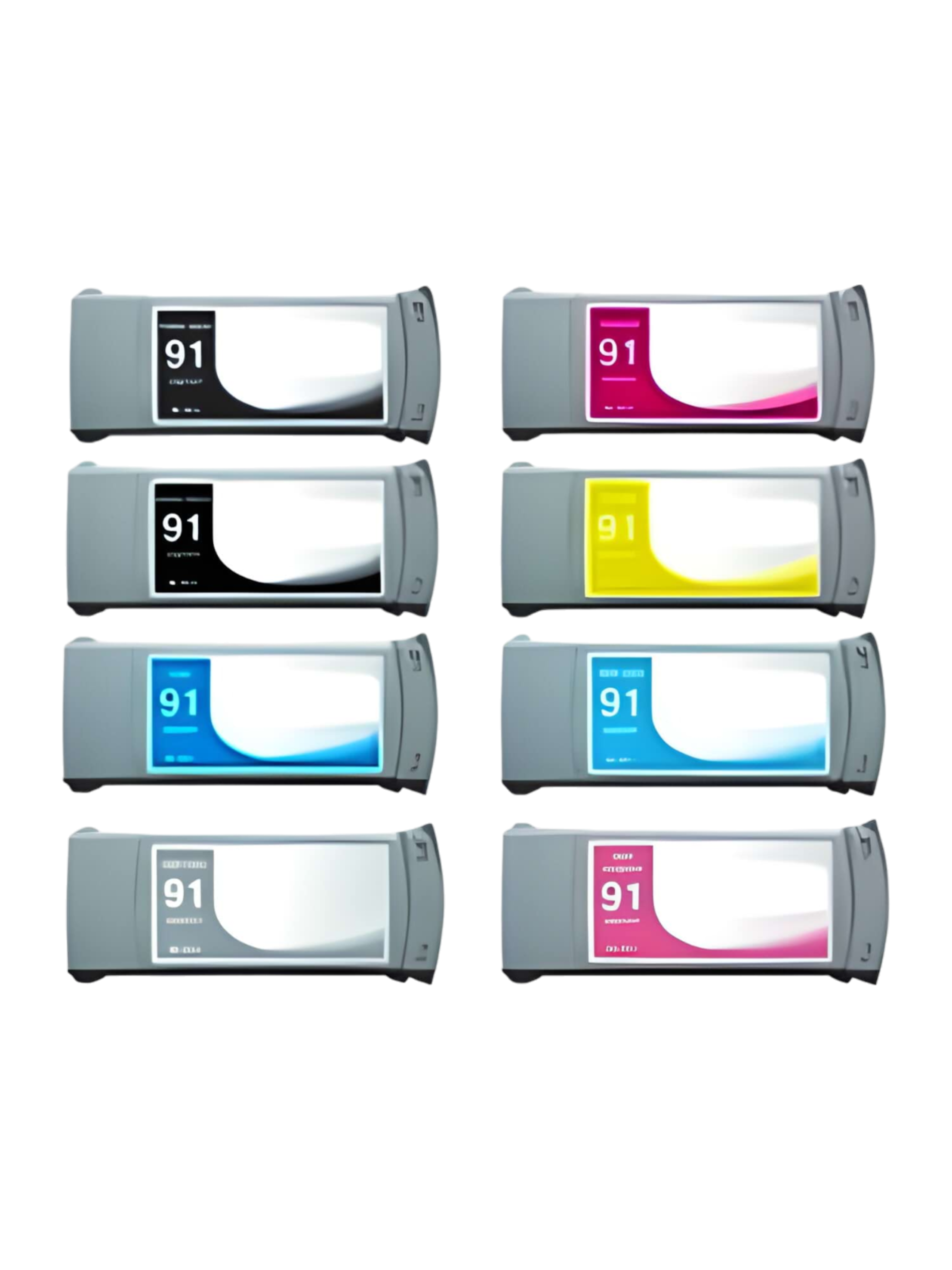 Набор картриджей №91 HP C9464A-C9471A совместимый 1