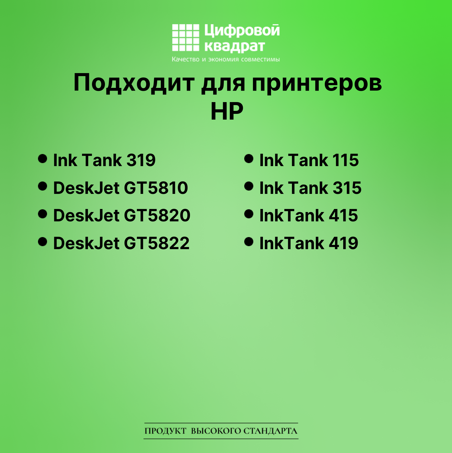 Чернила для HP InkTank 319 совместимые 2