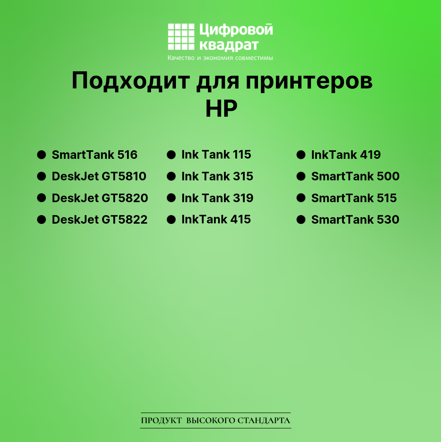 Чернила для HP SmartTank 516 совместимые 2