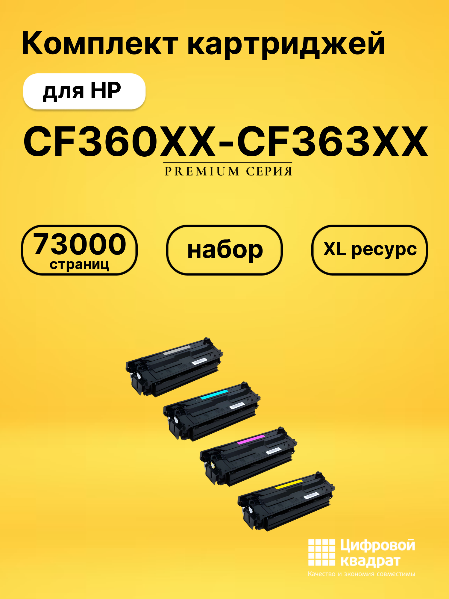 Набор картриджей CF360XX-CF363XX HP увеличенный ресурс совместимый