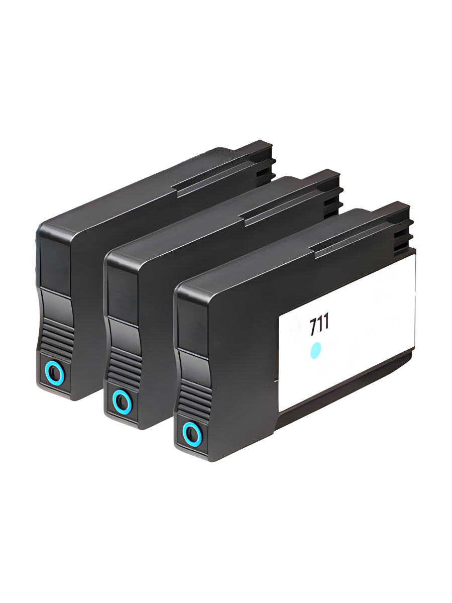 Картриджи №711 х 3 шт для HP DJ T120, DJ T125 голубой 1