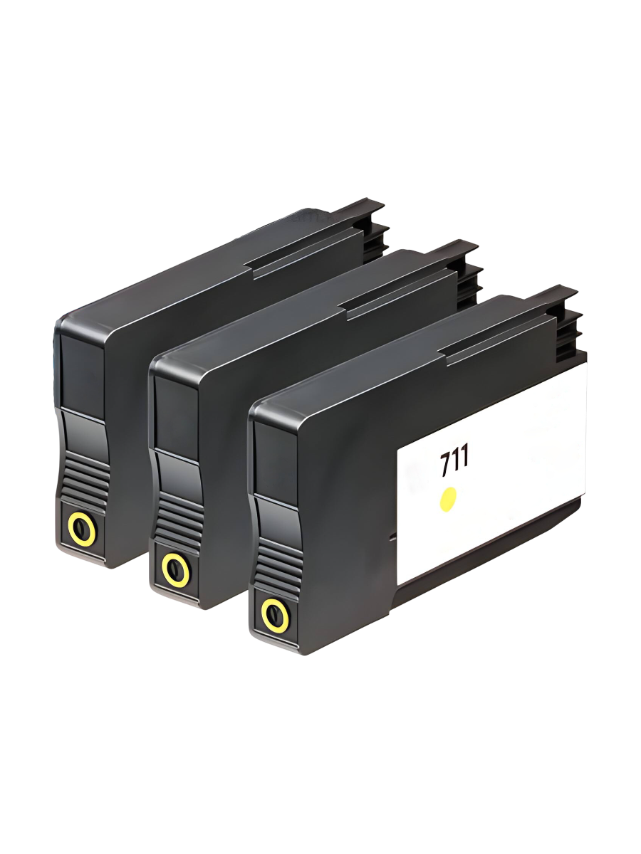 Картриджи №711 х 3 шт для HP DJ T120, DJ T125 желтый 1